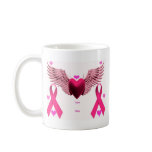 Pink Ribbon Hearts Mugs