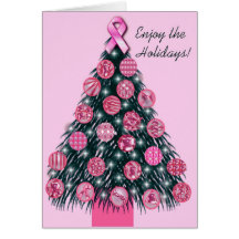 Pink Ribbon Holiday greeting card