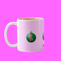 Pink Ribbon Holiday Mug mugs