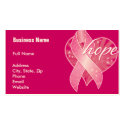 Pink Ribbon Hope BC business cards by kanilea Pink Ribbon Hope BC business cards