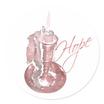 Pink Ribbon - Hope Candle stickers