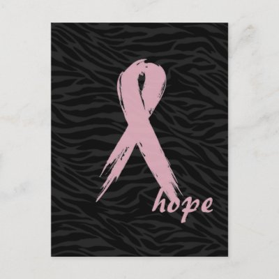 Print Postcards on Pink Ribbon  Hope Zebra Print Postcards From Zazzle Com