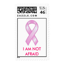 Pink Ribbon, I AM NOT AFRAID postage by tomkatx2 Pink Ribbon, I AM NOT AFRAID postage