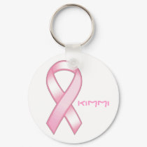Pink ribbon keychains