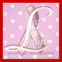 Pink Ribbon Laugh Live Love CardCustomize invitations