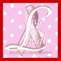 Pink Ribbon Laugh Live Love Poster-Customize posters