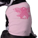 Pink Ribbon Love Dog Tee Shirt