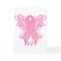 Pink Ribbon Love Wings cards