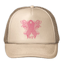Pink Ribbon Love Wings Hat