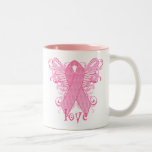 Pink Ribbon Love Wings Mug