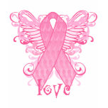 Pink Ribbon Love Wings Tshirts