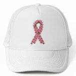 Pink Ribbon Made of Pink Roses Trucker Hat