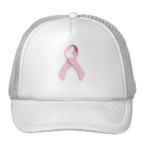 "Pink Ribbon of Support" - Breast Cancer Awareness Trucker Hat