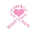 Pink Ribbon of Words Breast Cancer Long Sleeve T-shirt