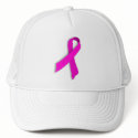 Pink Ribbon on White Mesh Cap -Breast Cancer Aware hats by truckerhats Pink Ribbon on White Mesh Cap -Breast Cancer Aware hats