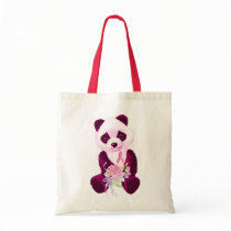 Pink Ribbon Panda Bear bags