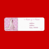 Pink Ribbon Polka Dots Address Label-Customize labels