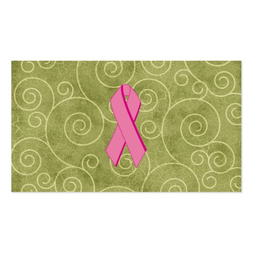 Pink Ribbon Profile Card U Customize Business Card Template (back side)