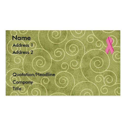 Pink Ribbon Profile Card U Customize Business Card Template (front side)