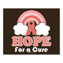 Pink Ribbon Rainbow Hope For A Cure Poster posters