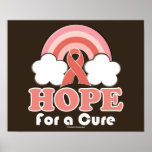 Pink Ribbon Rainbow Hope For A Cure Poster posters
