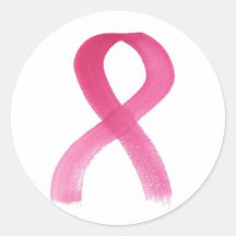 Pink Ribbon Round Sticker