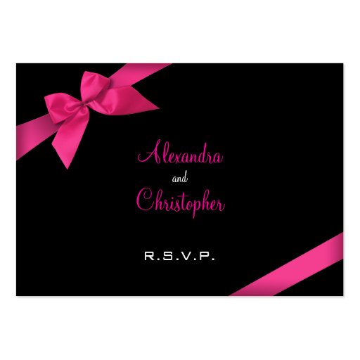 Pink Ribbon RSVP Minicard Business Card Template (front side)