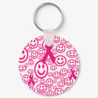 Pink Ribbon Smiles That Help Keychain