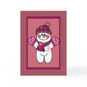 pink ribbon snowwoman cards