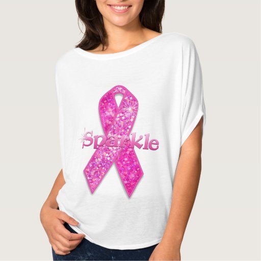 Pink Ribbon Sparkle apparel TShirt Zazzle