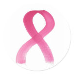 Pink Ribbon Round Sticker