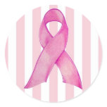 Pink Ribbon Round Stickers