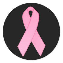 Pink Ribbon Round Sticker