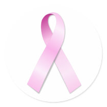 Pink Ribbon Round Stickers