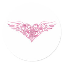 Pink Ribbon Round Sticker