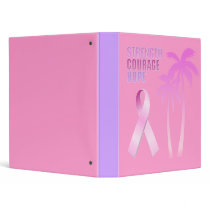 Pink Ribbon Strength Courage Hope binders by CelesteThorson Pink Ribbon Strength Courage Hope binders