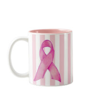 Pink Ribbon stripes Mug mugs