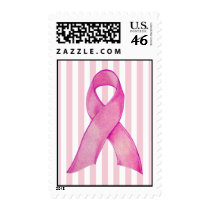 Pink Ribbon stripes Stamp
