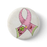 Pink Ribbon Sunny Hopeful Day Design buttons
