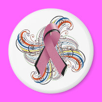 Pink Ribbon Swirl Magnet