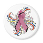 Pink Ribbon Swirl Magnet