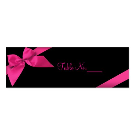 Pink Ribbon Table Place Custom Card Business Card Templates