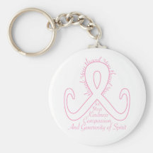 Pink Ribbon Thank You Keychain