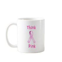 Pink Ribbon - Thnk Pink Coffee Mugs