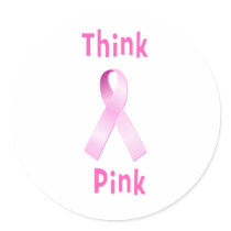 Pink Ribbon - Thnk Pink stickers