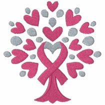 Pink Ribbon Tree embroidered shirts
