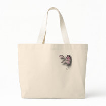 pink ribbon tribal beach tote bags