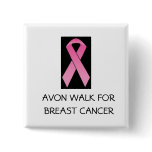 pink ribbon walk for breast cancer buttons