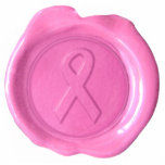 Pink Ribbon Wax Seal Diecut Magnet Cut Out