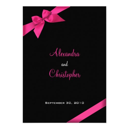 Pink Ribbon Wedding Announcement